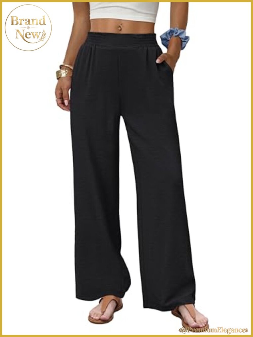 Wide Leg Palazzo Pants High Waisted with Pockets Casual